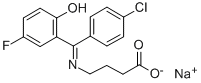 4-[[(4-クロロフェニル)(5-フルオロ-2-ヒドロキシフェニル)メチレン]アミノ]ブタン酸ナトリウム 化学構造式