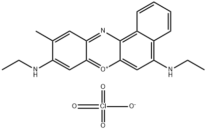 5,9-双(乙基氨基)-10-甲基苯并[A]吩恶嗪-7-高氯酸盐, 62669-60-7, 结构式