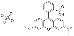 9-(2-CARBOXYPHENYL)-3,6-BIS(DIMETHYLAMINO)XANTHYLIUM PERCHLORATE, 62669-72-1, 结构式