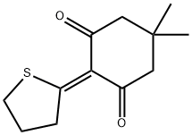 5,5-ジメチル-2-[(2,3,4,5-テトラヒドロチオフェン)-2-イリデン]シクロヘキサン-1,3-ジオン 化学構造式
