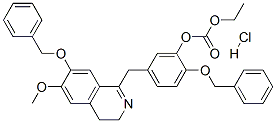 7-ベンジルオキシ-1-(4-ベンジルオキシ-3-エトキシカルボニルオキシベンジル)-6-メトキシ-3,4-ジヒドロイソキノリン塩酸塩 化学構造式