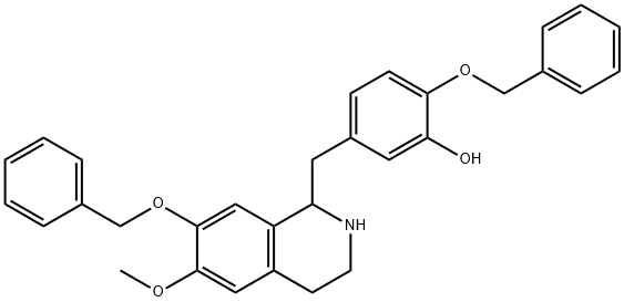 7-Benzyloxy-1-(4-benzyloxy-3-hydroxybenzyl)-6-methoxy -1,2,3,4-tetrahydroisoquinoline Struktur