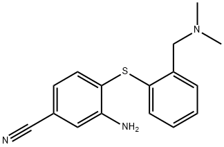 3-AMINO-4-(2-DIMETHYLAMINOMETHYL-PHENYLSULFANYL)-BENZONITRILE Structure
