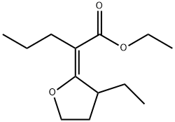 Pentanoic acid, 2-(3-ethyldihydro-2(3H)-furanylidene)-, ethyl ester, (2E)- (9CI) Structure