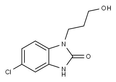 5-chloro-1,3-dihydro-1-(3-hydroxypropyl)-2H-benzimidazol-2-one Struktur
