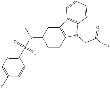 (+)-3-[[(4-FLUOROPHENYL)SULFONYL]METHYLAMINO]-1,2,3,4-TETRAHYDRO-9H-CARBAZOLE-9-ACETIC ACID,627865-18-3,结构式