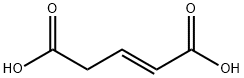 (E)-2-ペンテン二酸 化学構造式