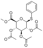 .beta.-D-Glucopyranosiduronic acid, phenyl 1-thio-, methyl ester, triacetate Structure