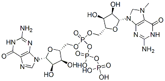 三りん酸α-(5′-グアノシル)γ-(7,8-ジヒドロ-7-メチルグアノシン-5′-イル) 化学構造式