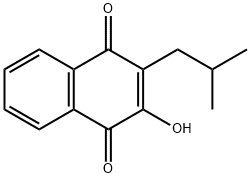 4-hydroxy-3-(2-methylpropyl)naphthalene-1,2-dione Struktur