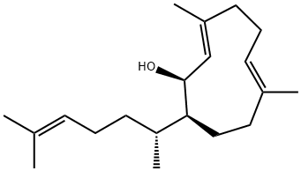 (1R,2E,6E,10S)-10-[(R)-1,5-Dimethyl-4-hexenyl]-3,7-dimethyl-2,6-cyclodecadiene-1-ol Struktur