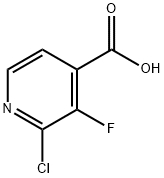 2‐クロロ‐3‐フルオロ‐4‐ピリジンカルボン酸 化学構造式