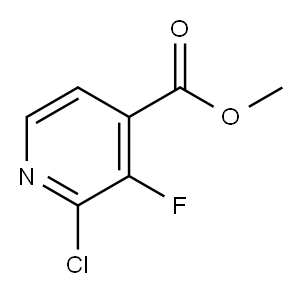 2-クロロ-3-フルオロ-4-ピリジンカルボン酸メチル 化学構造式