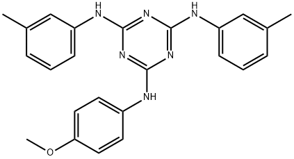 2-对甲氧苯胺基-4,6-二间甲苯胺基-1,3,5-三嗪, 628725-21-3, 结构式