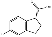 (1R)-2,3-DIHYDRO-5-FLUORO-1H-INDENE-1-CARBOXYLIC ACID Structure