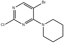 5-溴-2-氯-4-(哌啶-1-基)嘧啶, 62880-67-5, 结构式