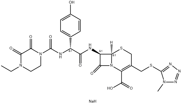 5-Thia-1-azabicyclo[4.2.0]oct-2-en-2-carbonsure, 7-[[[[(4-Ethyl-2,3-dioxo-1-piperazinyl)carbonyl]amino](4-hydroxyphenyl)acetyl]amino]-3-[[(1-methyl-1H-tetrazol-5-yl)thio]methyl]-8-oxo-, Mononatriumsalz, [6R-[6α,7β(R*)]]-