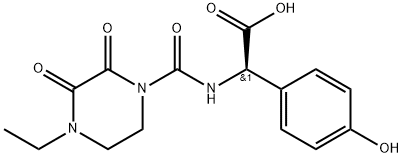 (2R)-2-[(4-Ethyl-2,3-dioxopiperazinyl)carbonylamino]-2-(4-hydroxyphenyl)acetic acid Struktur