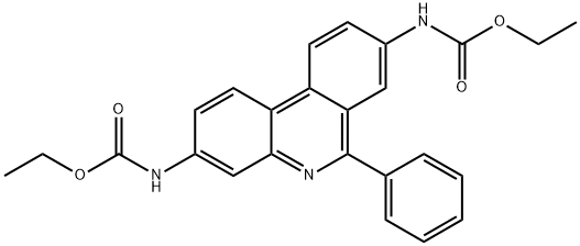 6-フェニルフェナントリジン-3,8-ジイルジカルバミド酸ジエチル 化学構造式
