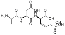 (Z)-N-[N-(L-アラニル)-L-α-アスパルチル]-3,4-ジデヒドロ-5-ホスホノ-D-ノルバリン 化学構造式
