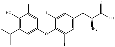DL-Tyrosine, O-(4-hydroxy-3-iodo-5-(1-methylethyl)phenyl)-3,5-diiodo- Struktur