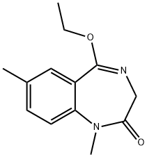 1,7-ジメチル-5-エトキシ-3H-1,4-ベンゾジアゼピン-2(1H)-オン 化学構造式