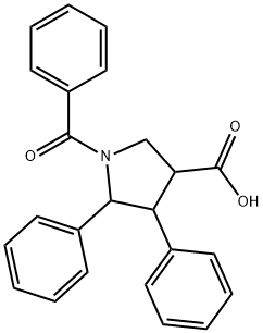 1-ベンゾイル-2,3-ジフェニルピロリジン-4-カルボン酸 化学構造式
