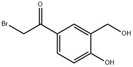 2-ブロモ-1-[4-ヒドロキシ-3-(ヒドロキシメチル)フェニル]エタン-1-オン 化学構造式