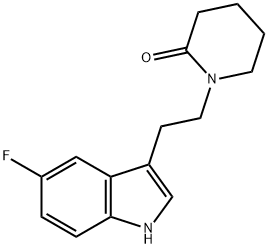 1-[2-(5-フルオロ-1H-インドール-3-イル)エチル]-2-ピペリジンオン 化学構造式