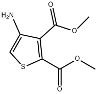 4-アミノチオフェン-2,3-ニカルボン酸ジメチル 化学構造式