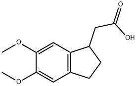 5,6-dimethoxyindan-1-acetic acid Struktur
