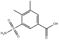 3-(アミノスルホニル)-4,5-ジメチル安息香酸 化学構造式