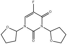 1,3-ビス(テトラヒドロフラン-2-イル)-5-フルオロピリミジン-2,4(1H,3H)-ジオン 化学構造式