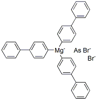magnesium(+2) cation, tris(4-phenylphenyl)arsane, dibromide Structure