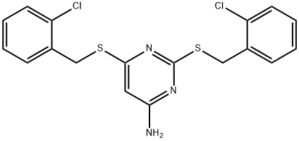 2,6-bis[(2-chlorophenyl)methylsulfanyl]pyrimidin-4-amine Structure