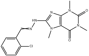 2-Chlorobenzaldehyde (1,3,7-trimethylxanthin-8-yl)hydrazone Structure