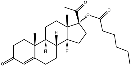 己酸孕酮,630-56-8,结构式