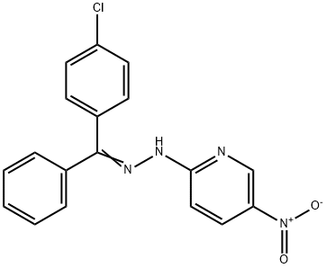 N-[[(4-chlorophenyl)-phenyl-methylidene]amino]-5-nitro-pyridin-2-amine Structure