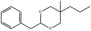 5-メチル-2-(フェニルメチル)-5-プロピル-1,3-ジオキサン 化学構造式