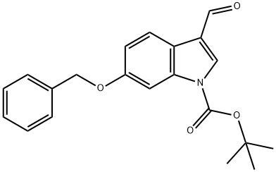 6-苄氧基-3-甲酰基吲哚-1-羧酸叔丁酯,630110-71-3,结构式