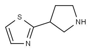 2-PYRROLIDIN-3-YL-THIAZOLE 化学構造式