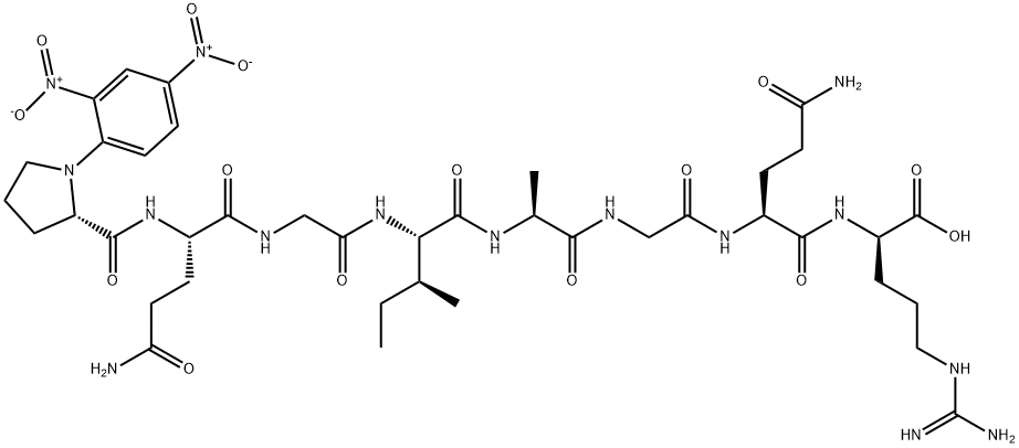 1-(2,4-ジニトロフェニル)-L-Pro-L-Gln-Gly-L-Ile-L-Ala-Gly-L-Gln-D-Arg-OH 化学構造式