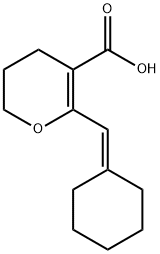 2-(cyclohexylidenemethyl)-5,6-dihydro-4H-pyran-3-carboxylic acid Struktur