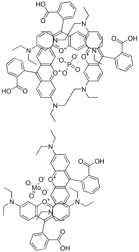 9-(2-羧基苯基)-3,6-二(二乙氨基)-占吨翁钼酸磷酸盐, 63022-09-3, 结构式