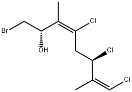 (2S,3E,6R,7Z)-1-ブロモ-4,6,8-トリクロロ-3,7-ジメチル-3,7-オクタジエン-2-オール 化学構造式