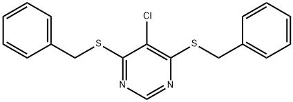 4,6-bis(benzylsulfanyl)-5-chloro-pyrimidine Structure