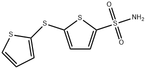 5-(2-チエニルチオ)チオフェン-2-スルホンアミド 化学構造式