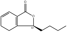 (S)-3-ブチル-4,5-ジヒドロ-1(3H)-イソベンゾフラノン 化学構造式