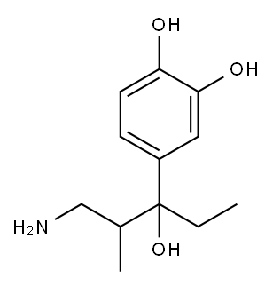 1,2-Benzenediol, 4-(3-amino-1-ethyl-1-hydroxy-2-methylpropyl)- (9CI) Structure