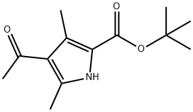 4-乙酰基-3,5-二甲基-2-吡咯羧酸叔丁酯, 63040-83-5, 结构式